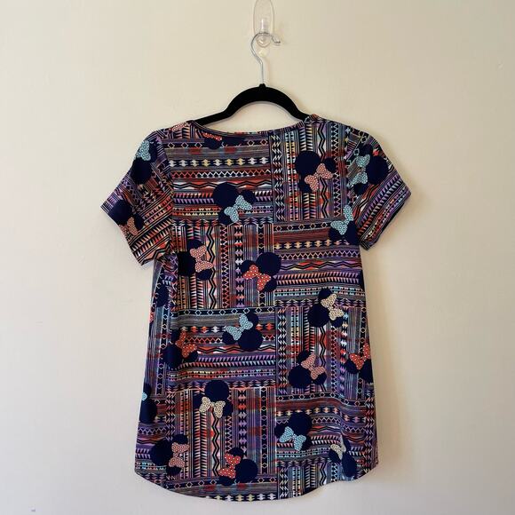 Disney Lularoe XXS Minnie Mouse short sleeve t-shirt bohemian Aztec purple pink - Picture 5 of 7